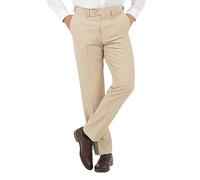 Jolliman Mens Smart Casual Travel Trousers Pants Expanding Waist Stretchable Fabric 48W & 27L Beige
