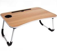Jolliman Multipurpose Laptop Bed Table, Portable Lap Desk Notebook Stand Reading Holder Breakfast Tray with Foldable Legs & Cup Slot for Eating Breakfast, Reading, Watching Movie on Bed/Couch/Sofa