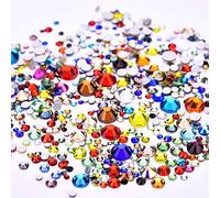 Jollin 3456 Flat Back Rhinestones, Glass Pendants, Gems for Nail Art, 6 Sizes, SS4~SS12, Different Colours, Mixed SS4 5 6 8 10 12