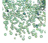 Jollin 3456 Flat Back Rhinestones, Glass Pendants, Gems for Nail Art, 6 Sizes, SS4~SS12, Light Green AB, Mixed SS4 5 6 8 10 12