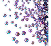 Jollin 3456 Flat Back Rhinestones, Glass Pendants, Gems for Nail Art, 6 Sizes, SS4~SS12, Light Purple AB, Mixed SS4 5 6 8 10 12