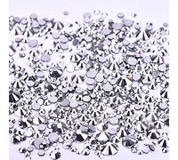 Jollin 3456 Flat Back Rhinestones, Glass Pendants, Gems for Nail Art, 6 Sizes, SS4~SS12, Silver, Mixed SS4 5 6 8 10 12