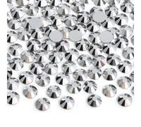 Jollin Glue Fix Crystal Flatback Rhinestones Glass Diamantes Gems for Nail Art Crafts Decorations Clothes Shoes(ss20 1440pcs, Silver)