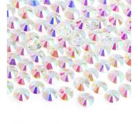 Jollin Glue Fix Flatback Rhinestones Glass Diamantes Gems for Nail Art Crafts Decorations Clothes Shoes 4.0mm (SS16 1440pcs, Transparent AB)