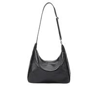 JOLLQUE Crossbody Bags for Women, Soft Foldable Vegan Leather Shoulder Handbag, Autumn Winter Slouchy Handbag Purses(Black)