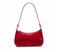 JOLLQUE Small Shoulder Bag for Women, Small Under the Arm Patent Leather Purses, Mini Purse Clutch Y2k Jelly Handbag Zipper Square Satchel Crossbody Bags(Burgundy Red)
