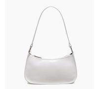JOLLQUE Small Shoulder Bag for Women, Small Under the Arm Patent Leather Purses, Mini Purse Clutch Y2k Jelly Handbag Zipper Square Satchel Crossbody Bags(White)