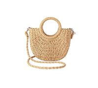 JOLLQUE Straw Beach Bag for Women, Summer Woven Crossbody Bags,Tote Purse Straw Handbag Clutch(Khaki