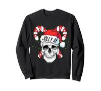 Jolly AF Christmas Funny Skeleton Candy Canes Xmas Holidays Sweatshirt