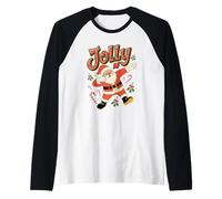 Jolly AF Santa Dabbing Christmas Holiday Humor Raglan Baseball Tee