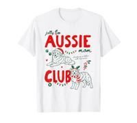 Jolly Aussie Mom Club Christmas Australian Shepherd Dog Xmas T-Shirt