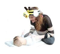 Jolly Babies 4 Sounds in 1 Funny Nappy Changing Helper, Newborn Sensory Essentials | Tummy Time | New Parent Survival Kit | Squeaky Bumblebee | 1st Birthday Present