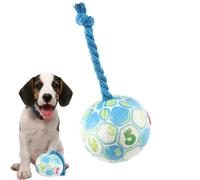 Jolly Ball for Dogs - Wear-Resistant Dog Elastic Football with Cotton Rope | Bite-Resistant Pet Ball Teething Dog Toy for Prolonged Chewing and Interactive Play (Blue)