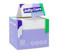 Jolly Care Disposable Face Towels, 10"×12" XL Face Towelette Disposable, Soft Makeup Remover Dry Wipes, Thick Facial Tissue for Women Cleansing, Skin Care, 50 Count (1 Pack)