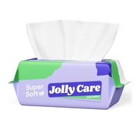 Jolly Care Safe for all skin types: disposable facial wipes are made of 100% high-quality vegetable fibres and are 30% thicker than others, they contain no chemicals, no