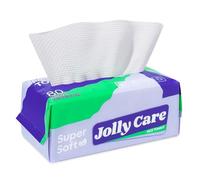 Jolly Care Safe for all skin types: disposable facial wipes are made of 100% high-quality vegetable fibres and are 30% thicker than others, they contain no chemicals, no