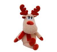 Jolly Christmas Reindeer Plush Toy 50cm, Soft Festive Stuffed Animal with Red Scarf, Couch Home Decor for Living Room, Gift for Children, Family, Santa Sleigh Decorations (A1)
