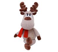 Jolly Christmas Reindeer Plush Toy 50cm, Soft Festive Stuffed Animal with Red Scarf, Couch Home Decor for Living Room, Gift for Children, Family, Santa Sleigh Decorations (C)