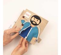 Jolly Designs "Hello Kids Doc" - Interactive Fabric Book Doctor & Body - Montessori Educational Toy from 18 Months - Feeling Book & Motor Skills Toy - Role Play Doctor Case for Toddlers