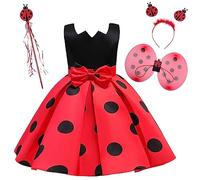 Jolly Fancy - Ladybird Costume Fancy Dress Up Party Outfit with Wings & Headband for Kids Girls Age 2-3 Years
