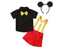 Jolly Fancy - Mickey Mouse Costume Clothes Outfit Set with Mouse Ears Hair Hoop for Baby Boys Age 12-18 Months