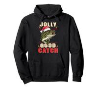 Jolly Good Catch Funny Satna Bass Fish XMAS Fishing Pullover Hoodie