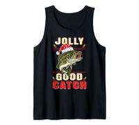 Jolly Good Catch Funny Satna Bass Fish Xmas Fishing Tank Top