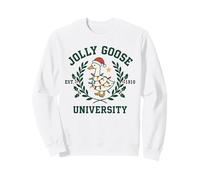 Jolly Goose University Silly Funny Christmas Holiday Goose Sweatshirt