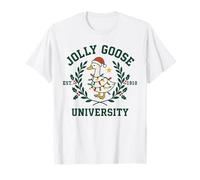 Jolly Goose University Silly Funny Christmas Holiday Goose T-Shirt