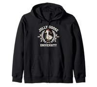 Jolly Goose University Silly Funny Christmas Holiday Goose Zip Hoodie