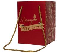 Jolly Holly Merry Christmas Tall Hand Tie Gift Bag - Red Seasons