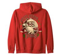 Jolly Juice Vibes Funny Santa Christmas Holiday Party Zip Hoodie