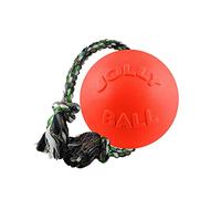 Jolly Pets Romp-n-Roll Rope and Ball Dog Toy, 4.5 Inches/Small, Orange