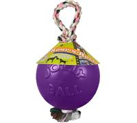 Jolly Pets Romp-n-Roll Rope and Ball Dog Toy, 4.5 Inches/Small, Purple, 4.5-Inch Romp-n-Roll, Purple Red