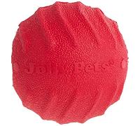Jolly Pets Tuff Tosser Bouncing Ball Tog Toy/Treat Holder, 3 Inches, Red | Extra-tough treat-dispensing rubber toy with an erratic bounce - cleans teeth, dishwasher safe