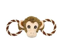 Jolly Pets Tug-A-Mals Monkey Dog Toy, X-Large | Soft squeaky monkey with dual easy-grip handles for tug-of-war - Extra Large size