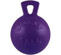 Jolly Pets Tug-n-Toss Heavy Duty Dog Toy Ball with Handle, 4.5 Inches/Small, Purple