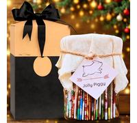 Jolly Piggy 60 Days Mindfulness Gift Set, Jar with Daily Mindfulness Meditation Cards & Gift Box & Bonus Inspirational Ebook, Great Secret Santa Gift & Stocking Filler