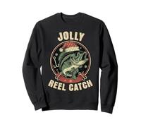 Jolly Reel Catch Funny Fishing Humor Christmas Angler Sweatshirt