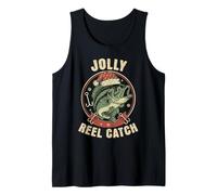 Jolly Reel Catch Funny Fishing Humor Christmas Angler Tank Top