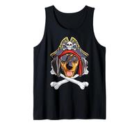 Jolly Roger Flag Skull Crossbones Dachshund Pirate Costume Tank Top