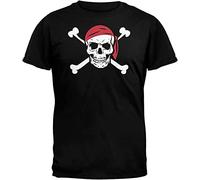 Jolly Roger Pirate Costume Adult Mens Men T Shirt Black