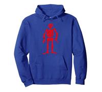 Jolly Roger Pirate Flag Edward Low Red Skeleton Pullover Hoodie, Adult Unisex, Royal Blue, Medium