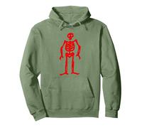 Jolly Roger Pirate Flag Edward Low Red Skeleton Pullover Hoodie, Adult Unisex, Sage Green, Medium