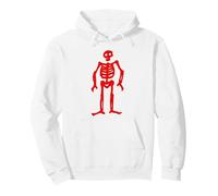 Jolly Roger Pirate Flag Edward Low Red Skeleton Pullover Hoodie, Adult Unisex, White, Medium