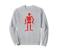 Jolly Roger Pirate Flag Edward Low Red Skeleton Sweatshirt, Adult Unisex, Heather Grey, Medium