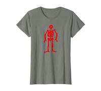 Jolly Roger Pirate Flag Edward Low Red Skeleton T-Shirt, Women, Olive Heather, Small