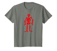 Jolly Roger Pirate Flag Edward Low Red Skeleton T-Shirt, Youth, Olive Heather, Medium