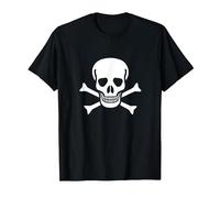 Jolly Roger Pirate Flag Skull and Bones T-Shirt, Men, Black, 6XL