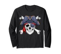 Jolly Roger Pirate Skull Crossbones Halloween Costume Long Sleeve T-Shirt